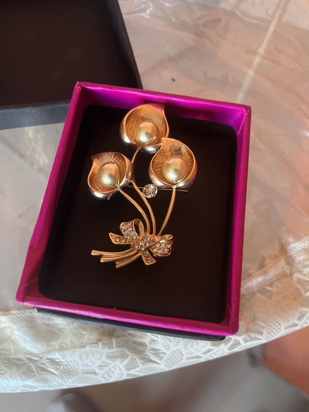 Customer photo review of Pearly Princess Ladies Brooch
