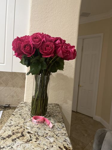 Customer photo review of Hot Pink Rose Bouquet