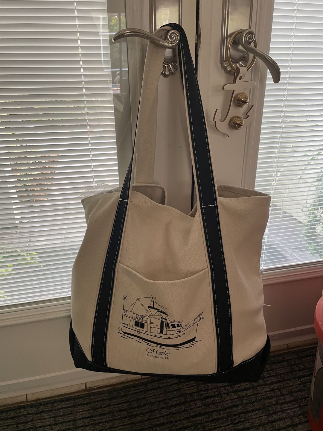 Customer photo review of Custom Boat Tote Bags