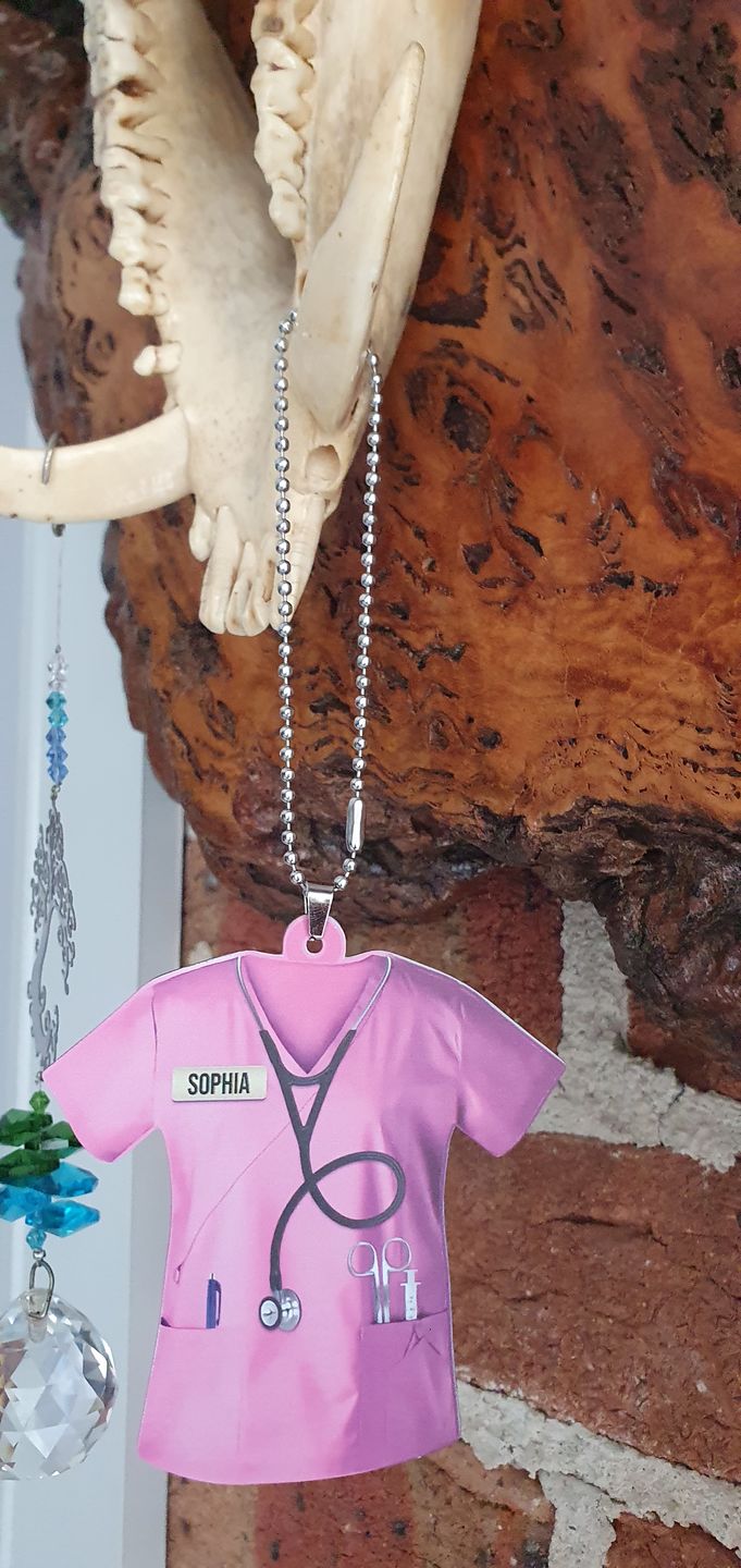 Customer photo review of Personalized Nurse Scrubs - Gift for Nurse Ornament