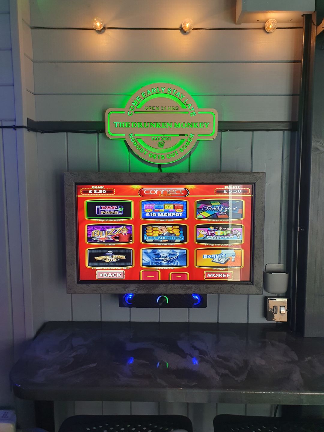 Customer photo review of Personalized LED Color Changing Man Cave Sign