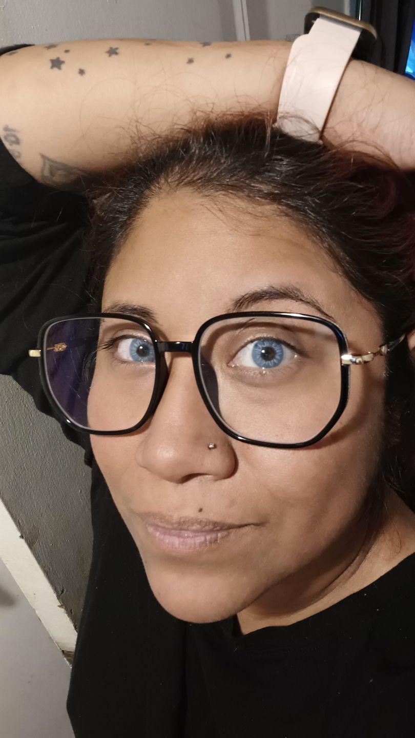 Customer photo review of Love Story Oxytocin Blue Prescription Coloured Contact Lenses