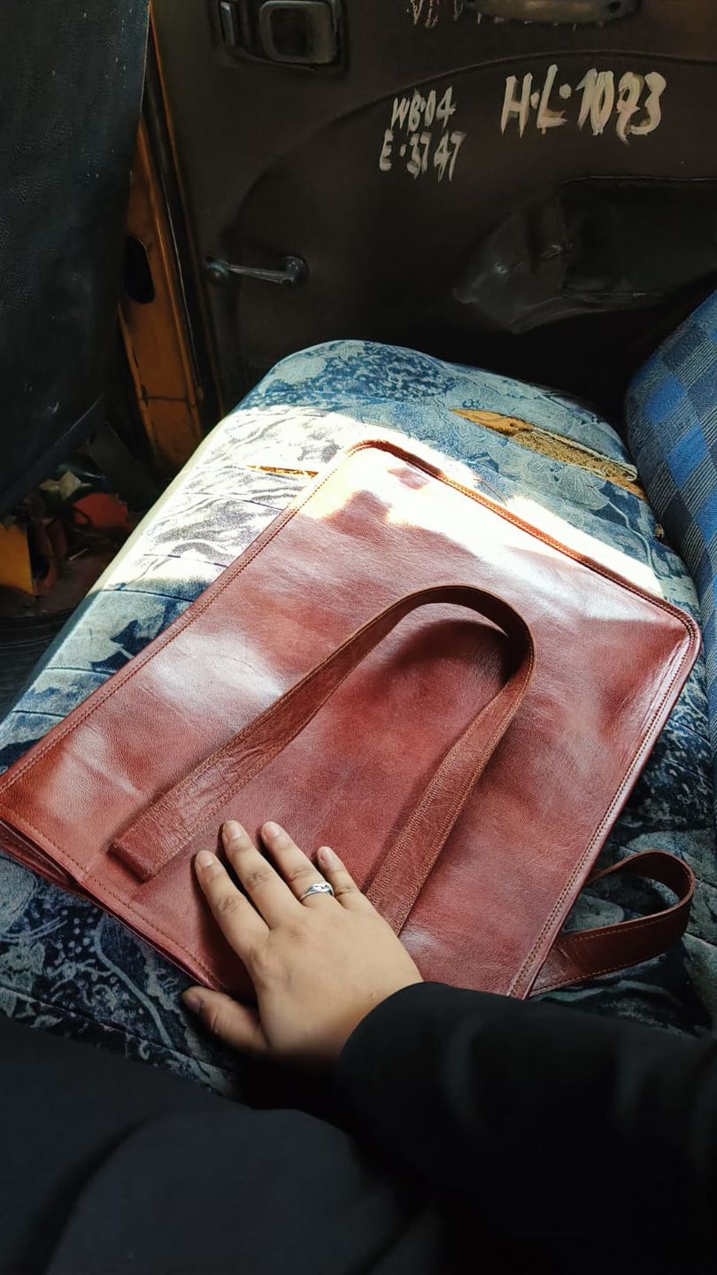 Customer photo review of Shannon Leather Tote
