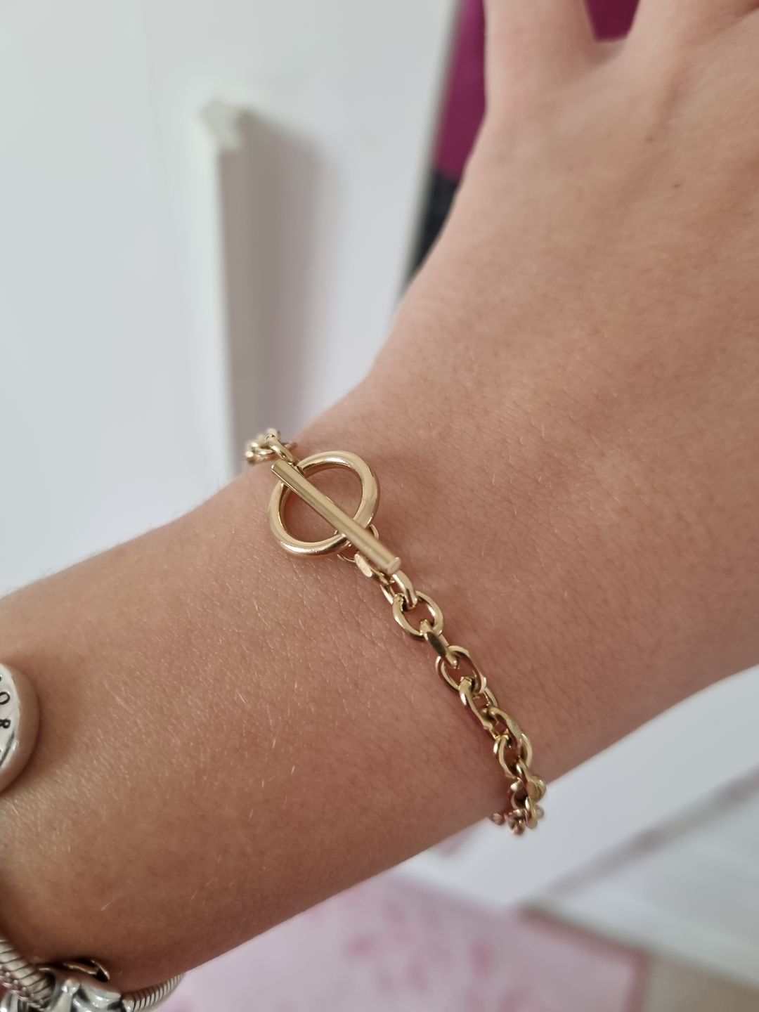 Customer photo review of Cuban T Bar Bracelet