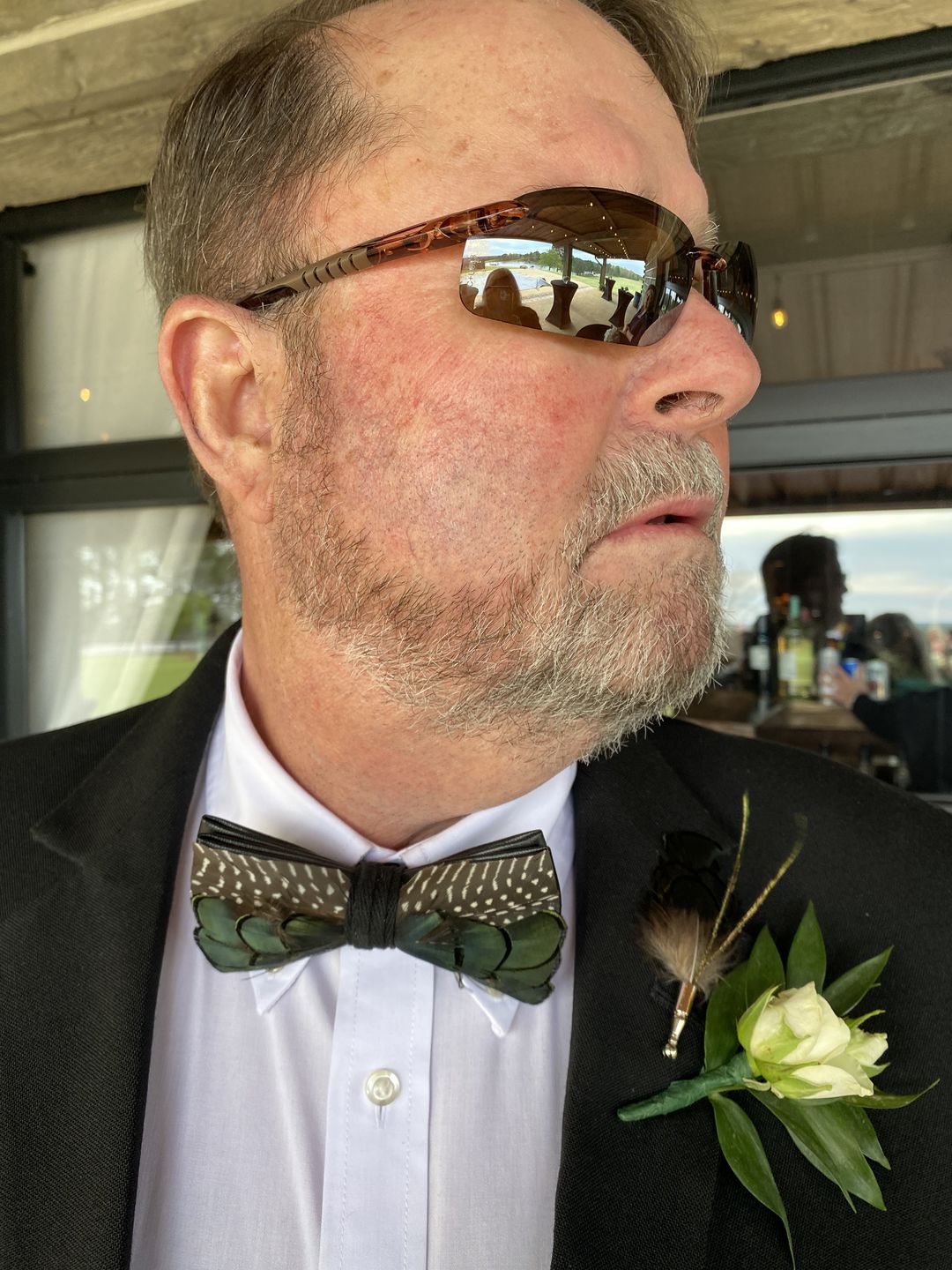 Customer photo review of The Maverick- Feather Bow Tie