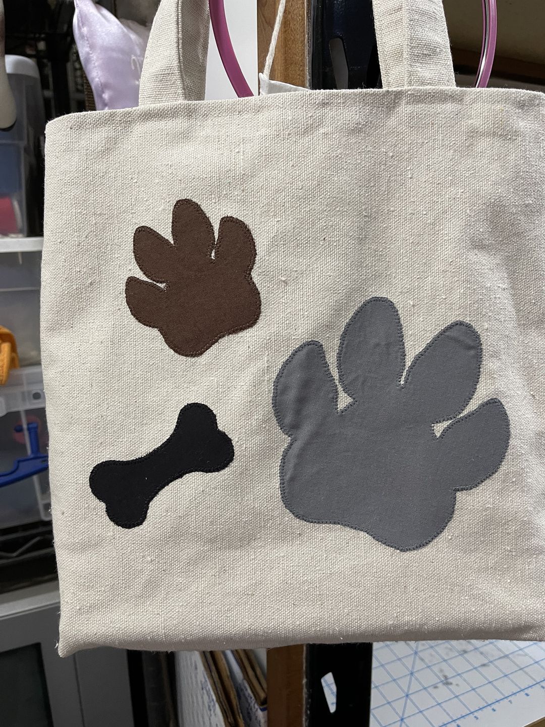Customer photo review of Unfinished Wood Dog Paw Shape - Animal - Pet - Craft - up to 24" DIY