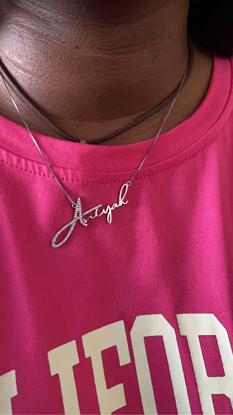 Customer photo review of Signature Custom Name Necklace