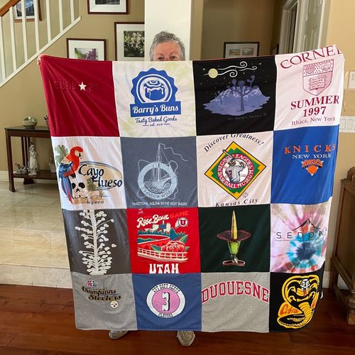 T-shirt quilt featuring knicks, salisbury steers by Barry from CA