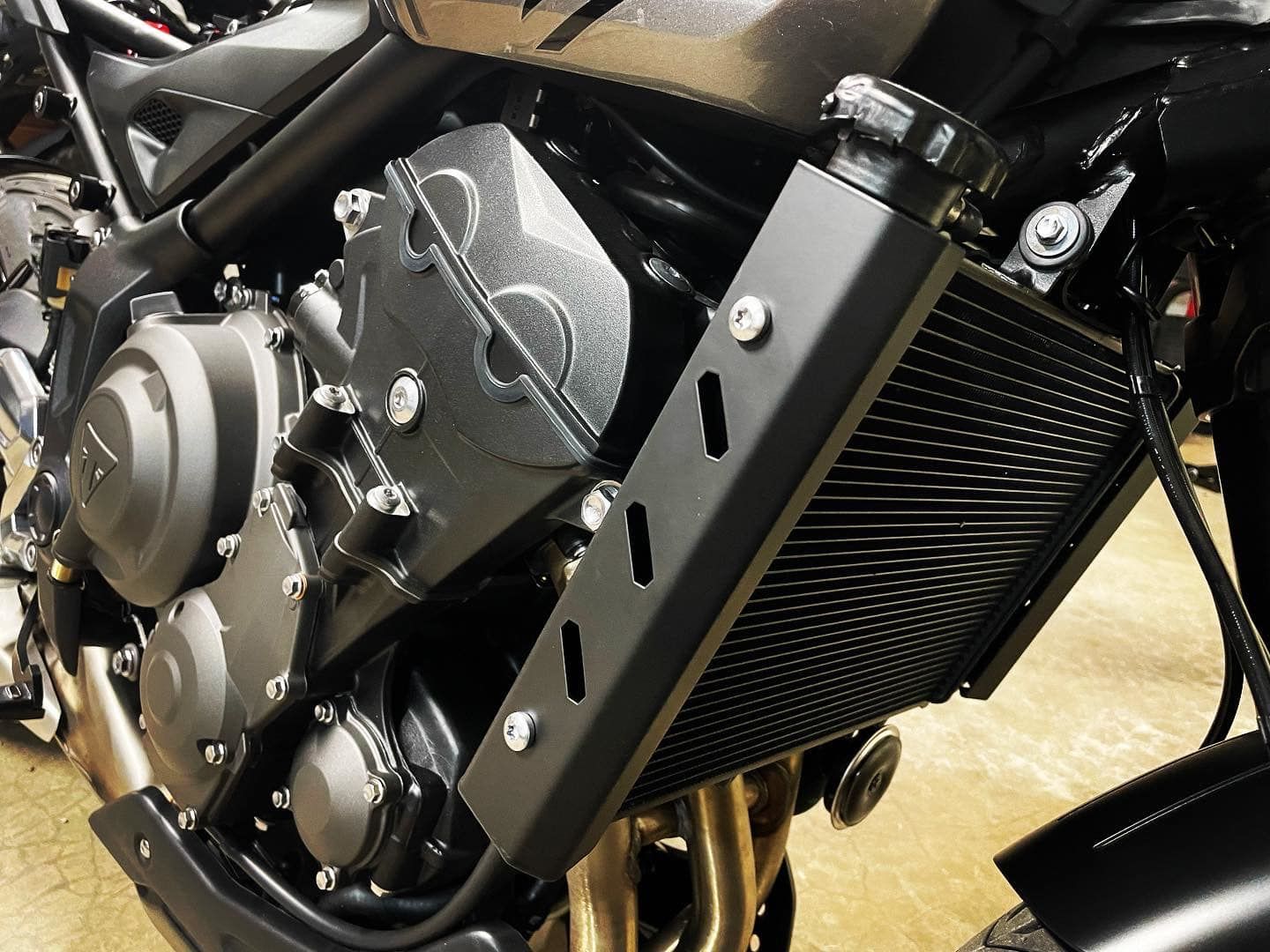Customer photo review of Triumph Trident 660 Radiator Side Covers