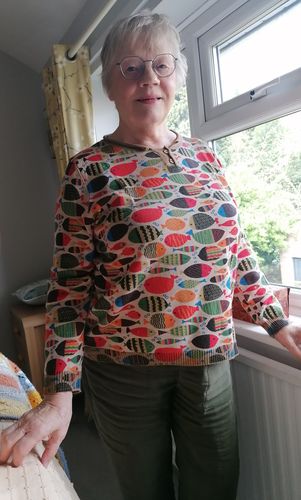 Customer photo review of Plus Size Round Neck Fish Print Knitted T-Shirt