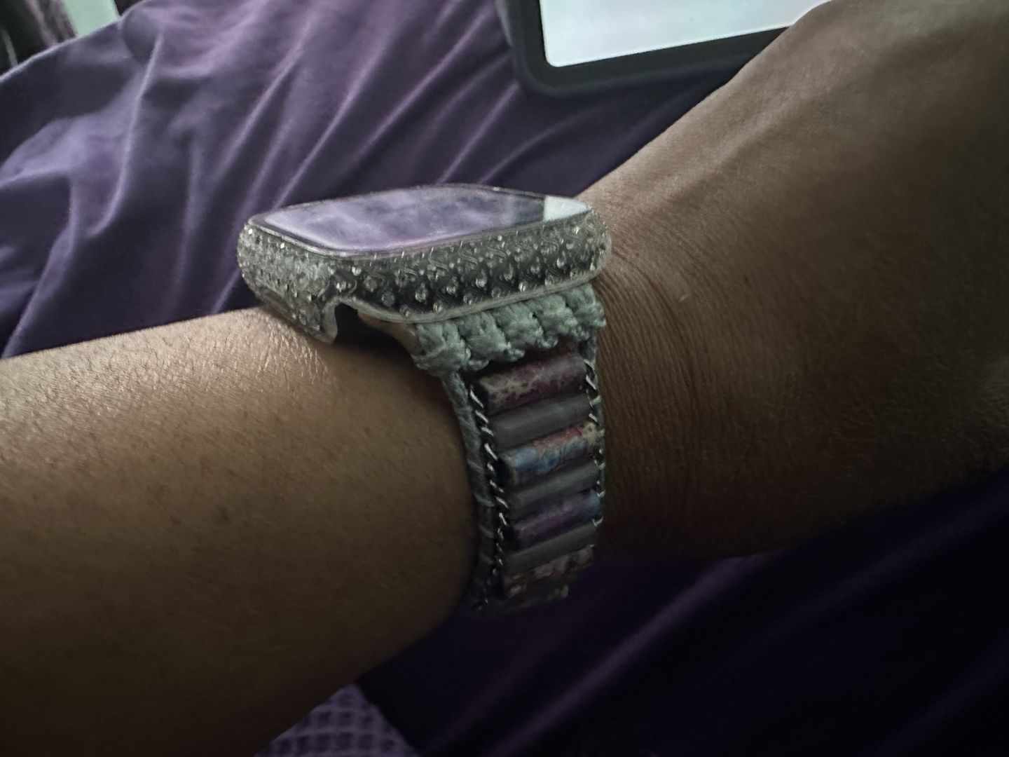 Customer photo review of Serene Imperial Jasper Apple Watch Strap