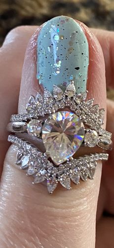 Customer photo review of Wishbone Crown CZ Eternity Ring in Sterling Silver