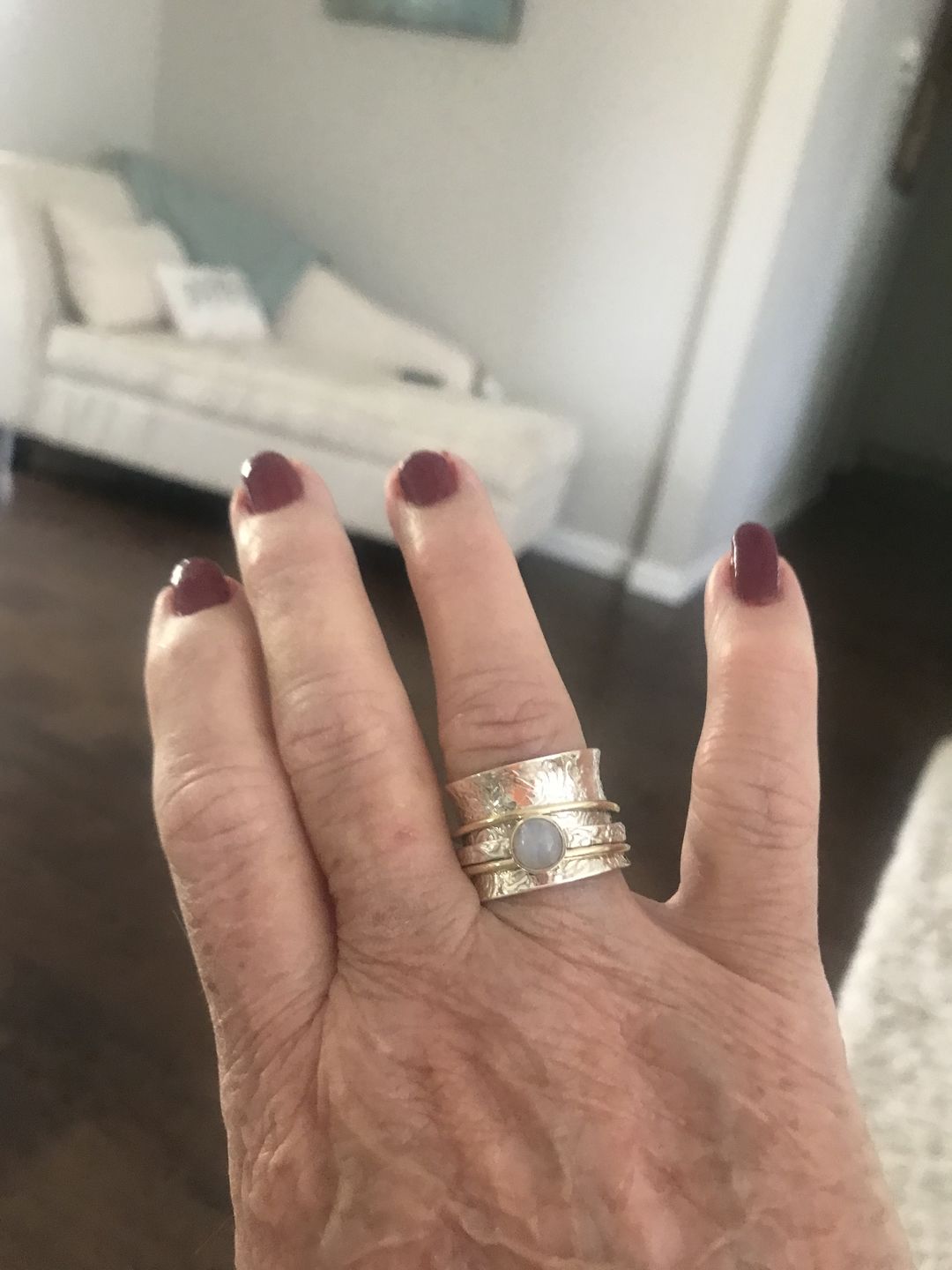 Customer photo review of Moonstone Spinner Ring