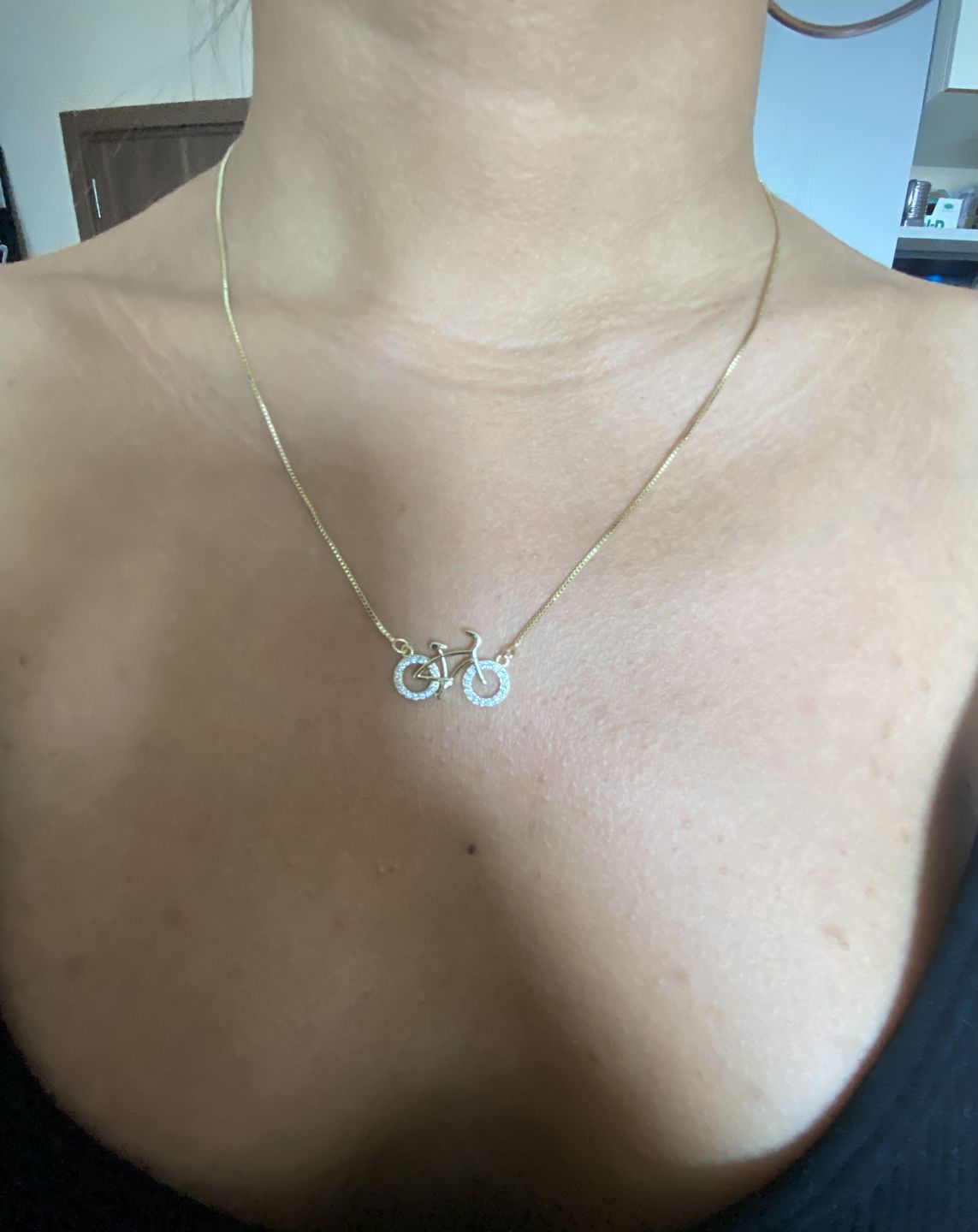 Customer photo review of Cycolinks Zirconium Copper Plating Bicycle Necklace