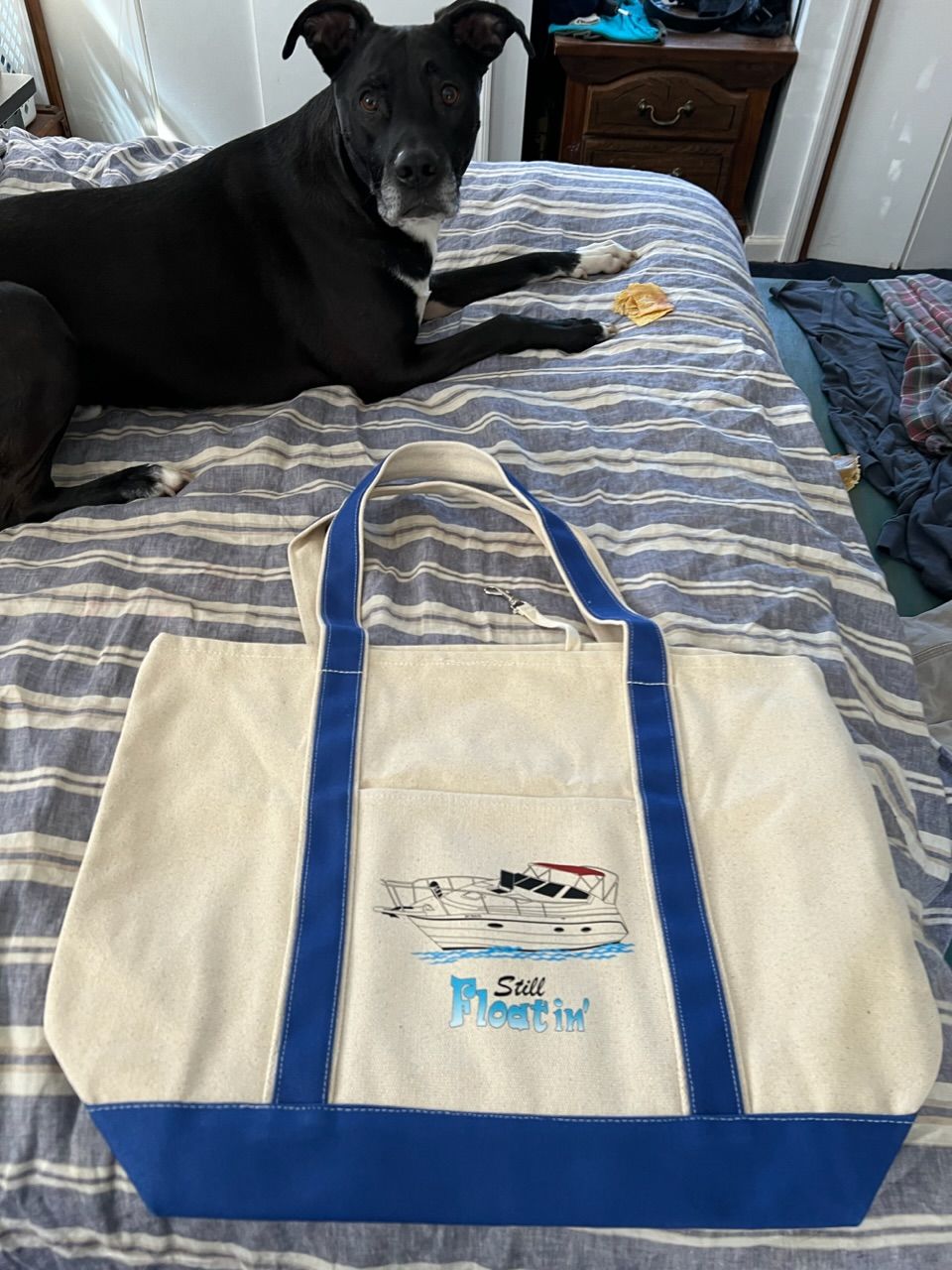 Customer photo review of Custom Boat Tote Bags