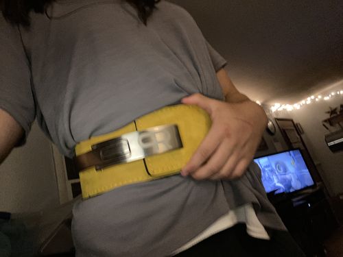 Customer photo review of PR Powerlifting 13mm Belt w/ Lever Buckle - PR920 - Blue/Yellow