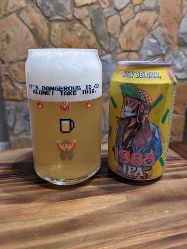 Customer photo review of (minor imperfection) “It's Dangerous To Go Alone” Zelda Link 16oz glass