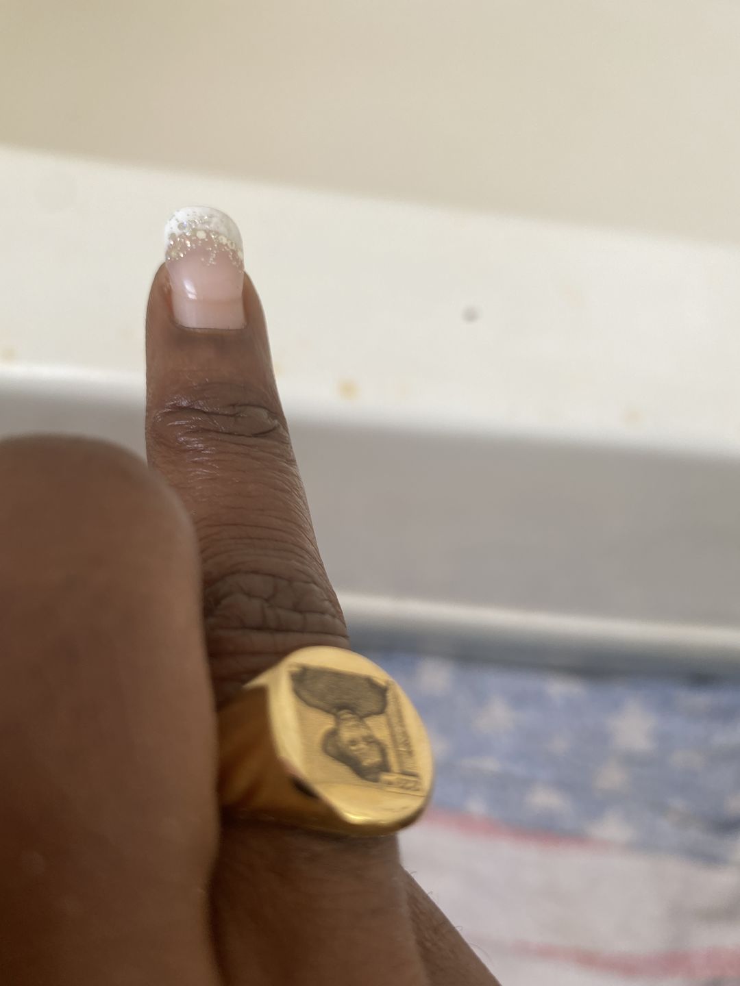 Customer photo review of Photo Ring in 18K Gold & Silver