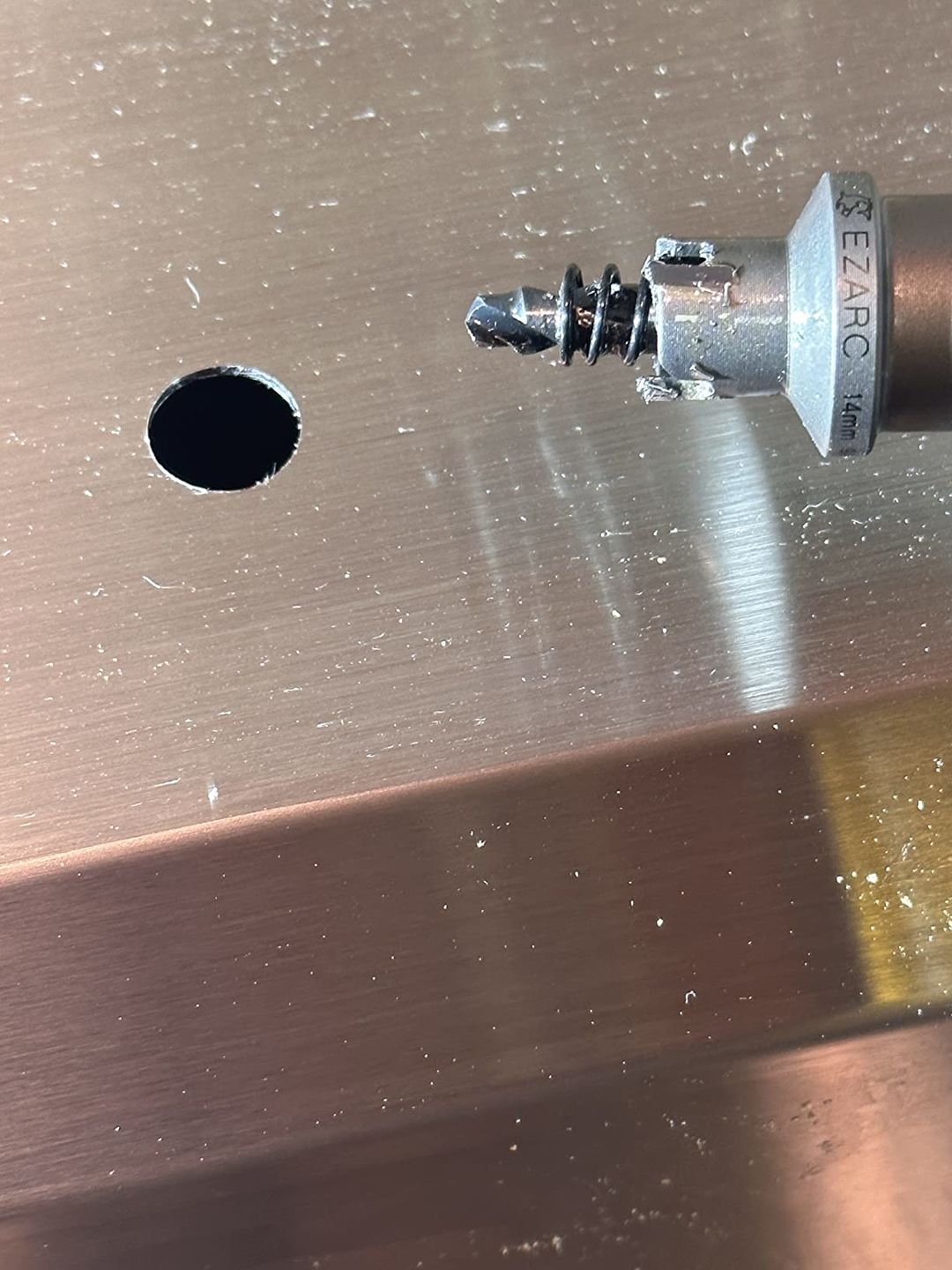 Customer photo review of 9/16 inch - 2-15/16 inch. Carbide Shallow Hole Saw for Hard Metal