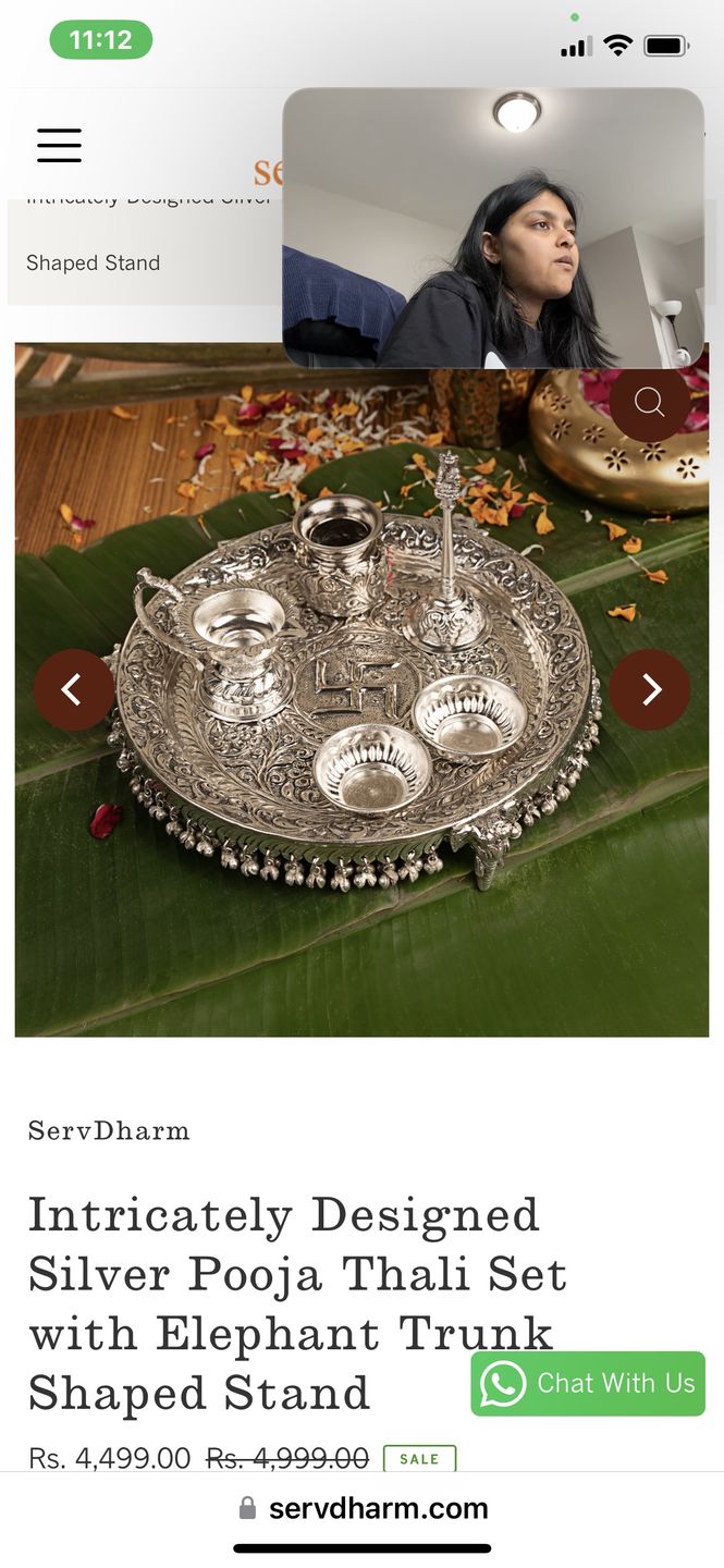 Customer photo review of Intricately Designed Silver Plated Pooja Thali Set with Floral Patterns
