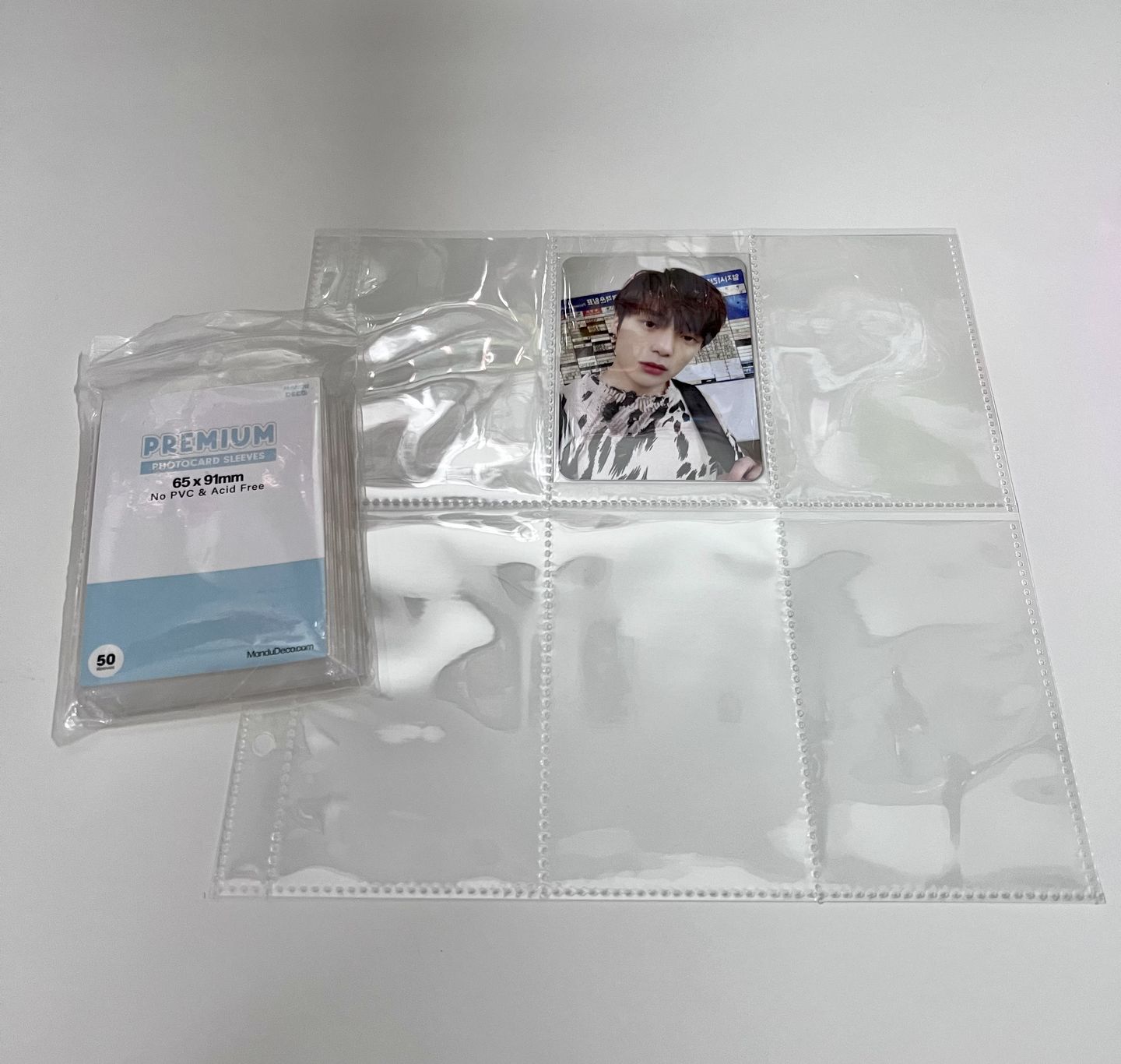 Customer photo review of PREMIUM PHOTOCARD SLEEVES - BLUE VERSION (65x91MM)