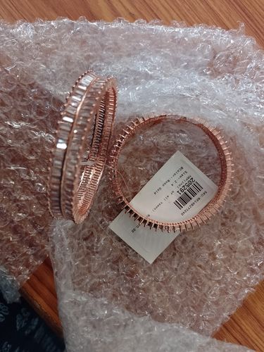 Customer photo review of Rubans Rose Gold Plated Zirconia Stone Studded Set of 2 Bangles.