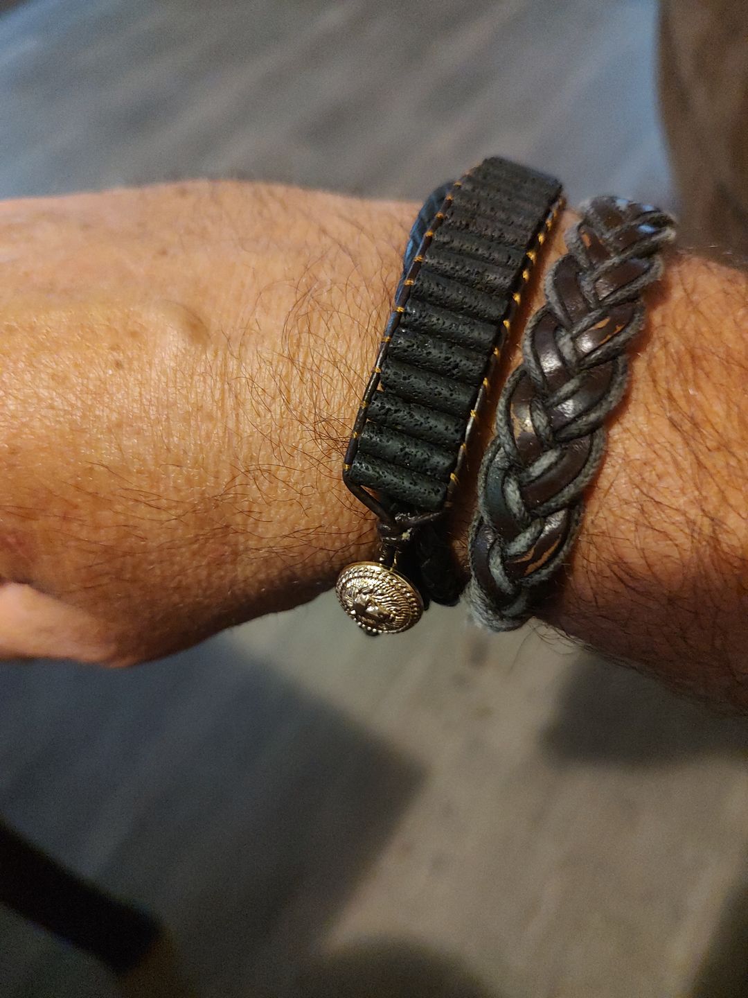 Customer photo review of Men's Lava Stone Bracelet