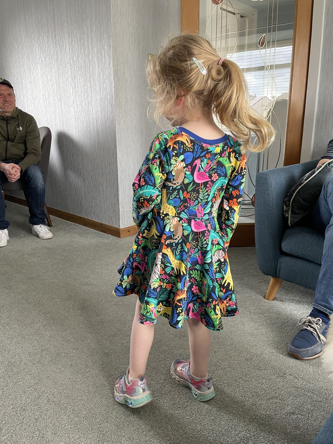 Customer photo review of Animal Jungle on Black French Terry Fabric