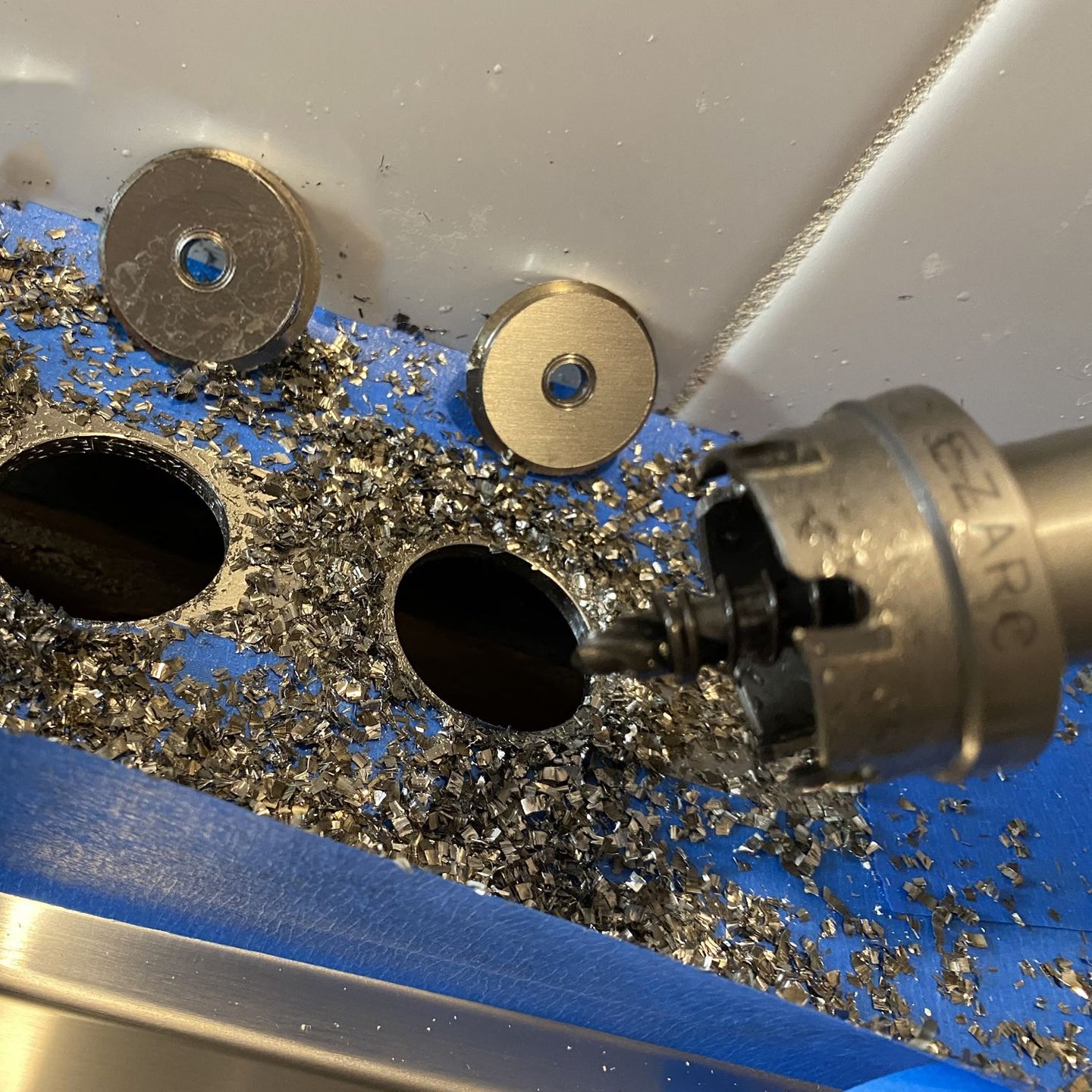 Customer photo review of 9/16 inch - 2-15/16 inch. Carbide Shallow Hole Saw for Hard Metal