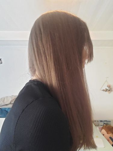 Customer photo review of Notre soin éclaircissant pour des cheveux rayonnants en moins de 5 minutes