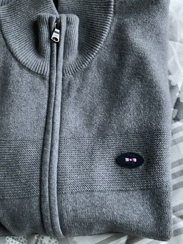 Customer photo review of Cardigan en maille zippé gris