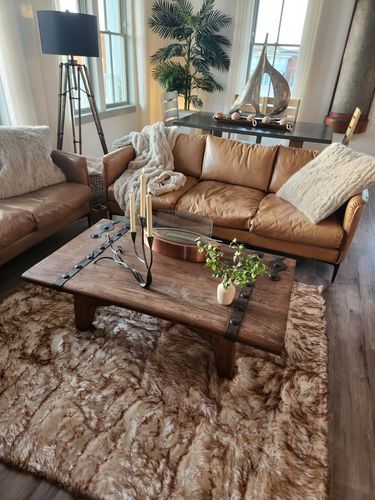 Customer photo review of Eco-Friendly Extra Large FAUX SheepSkin Area Rug