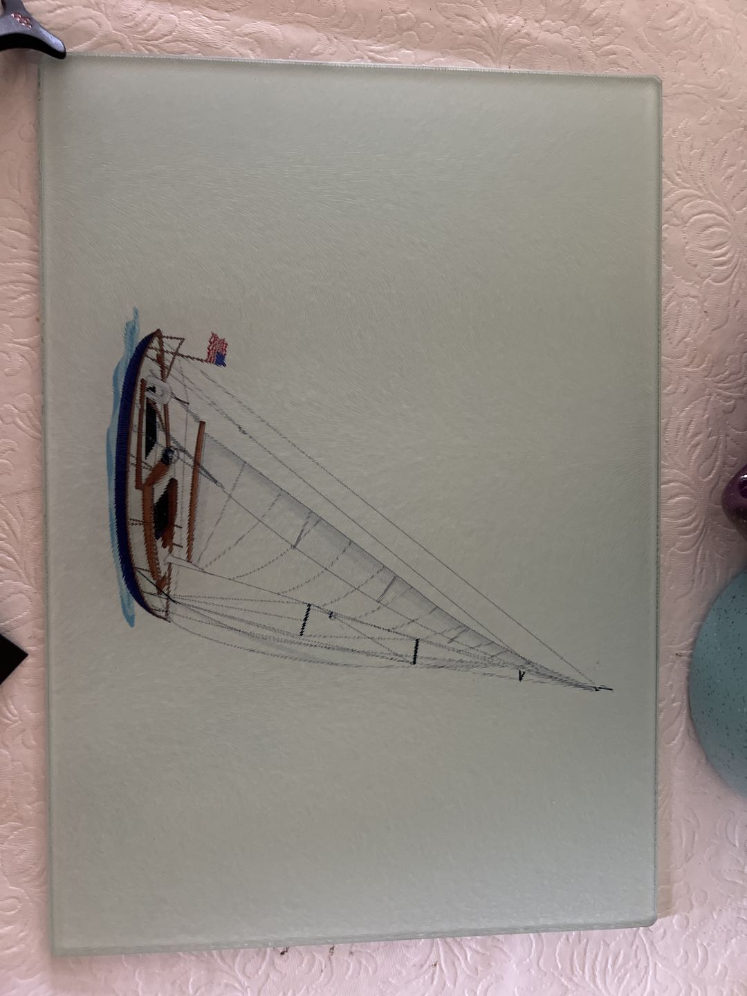 Customer photo review of Custom Glass Cutting Boards