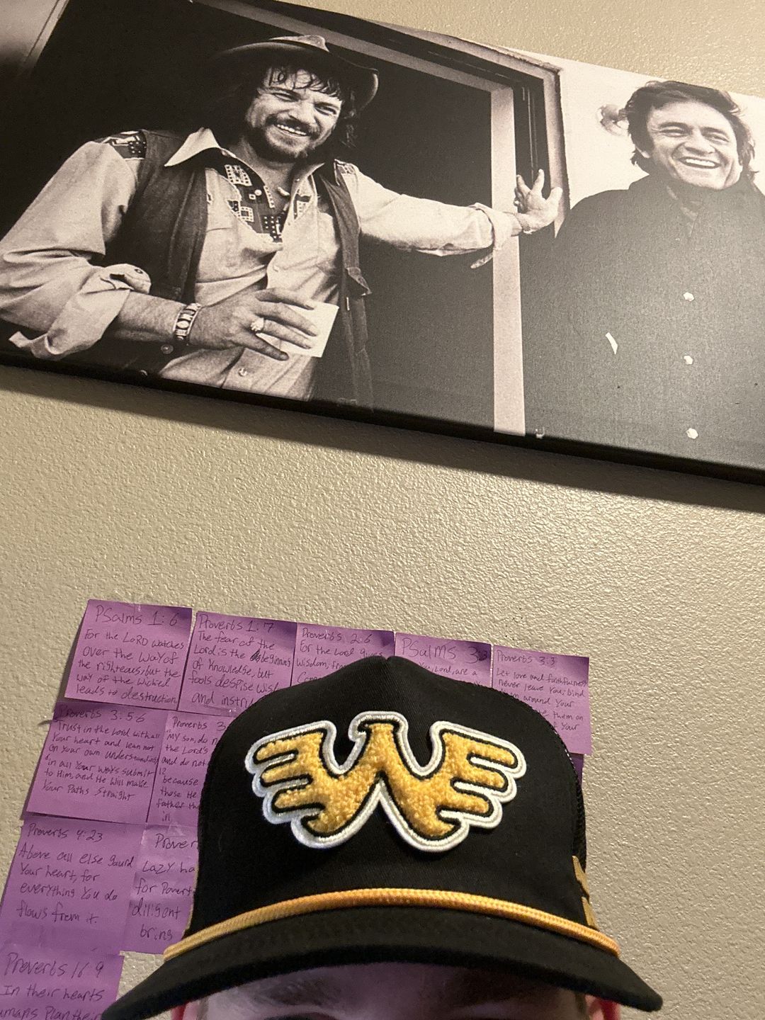 Customer photo review of Seager x Waylon Jennings Flying W Snapback Hat - Black