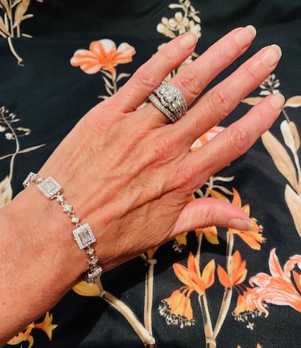 Customer photo review of Art Deco CZ Chain Bracelet in Sterling Silver