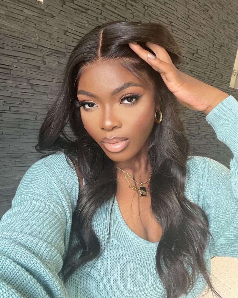 Customer photo review of Wear Go Body Wave Wig Pre-plucked Glueless Human Hair Wigs Pre-Cut Lace Wig Beginner Friendly