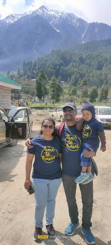Customer photo review of Time To Travel Matching Vacation Family T-Shirts Set of 3 and 4 for Mom, Dad, Son, and Daughter