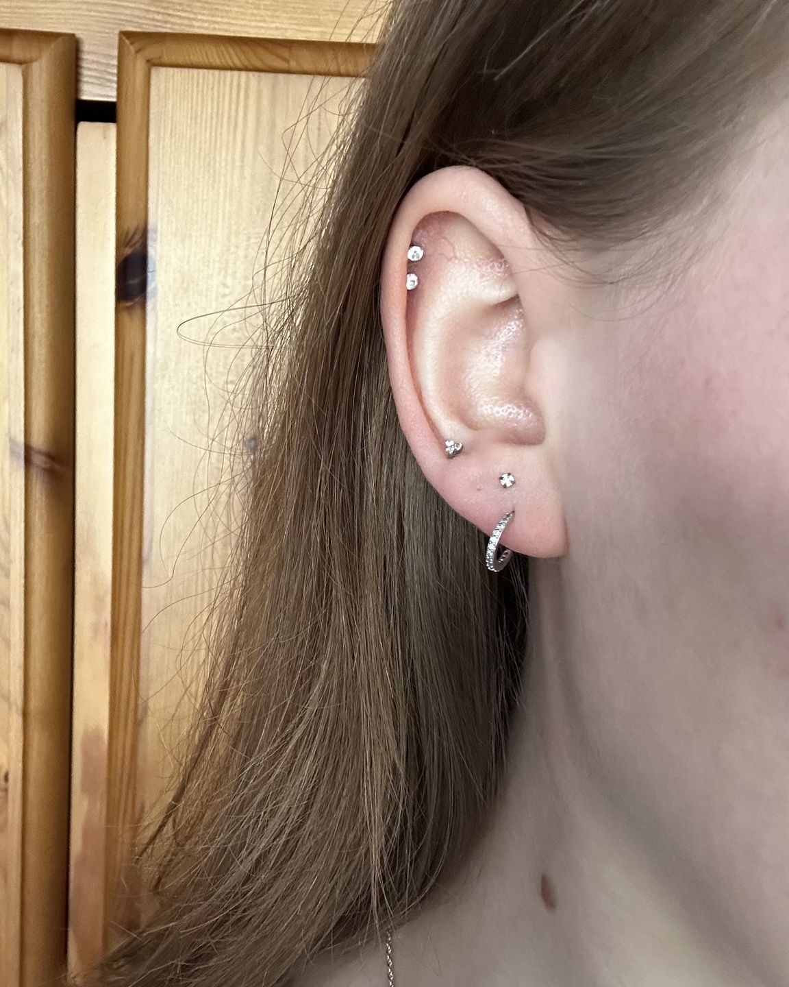 Customer photo review of Fine Pavé Crystal Hoop