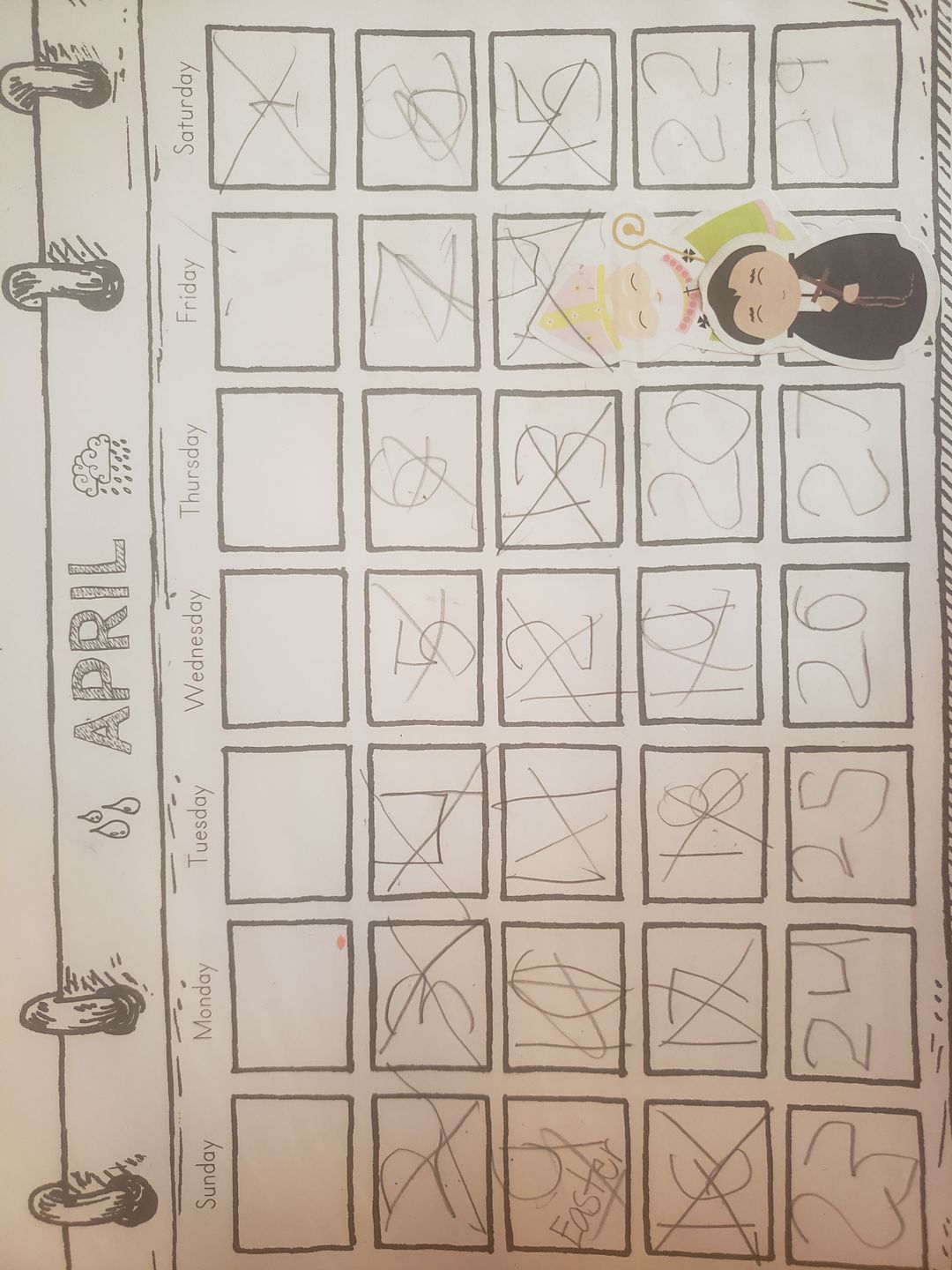 Customer photo review of Saints of the Month Sticker Book