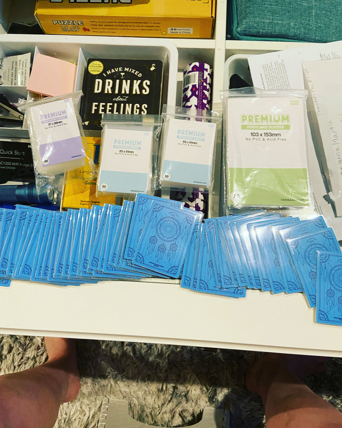 Customer photo review of PREMIUM PHOTOCARD SLEEVES - BLUE VERSION (65x91MM)