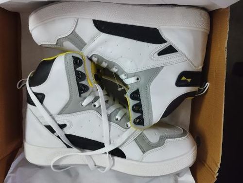 Customer photo review of COSMOS White Yellow Men's High Top sneaker