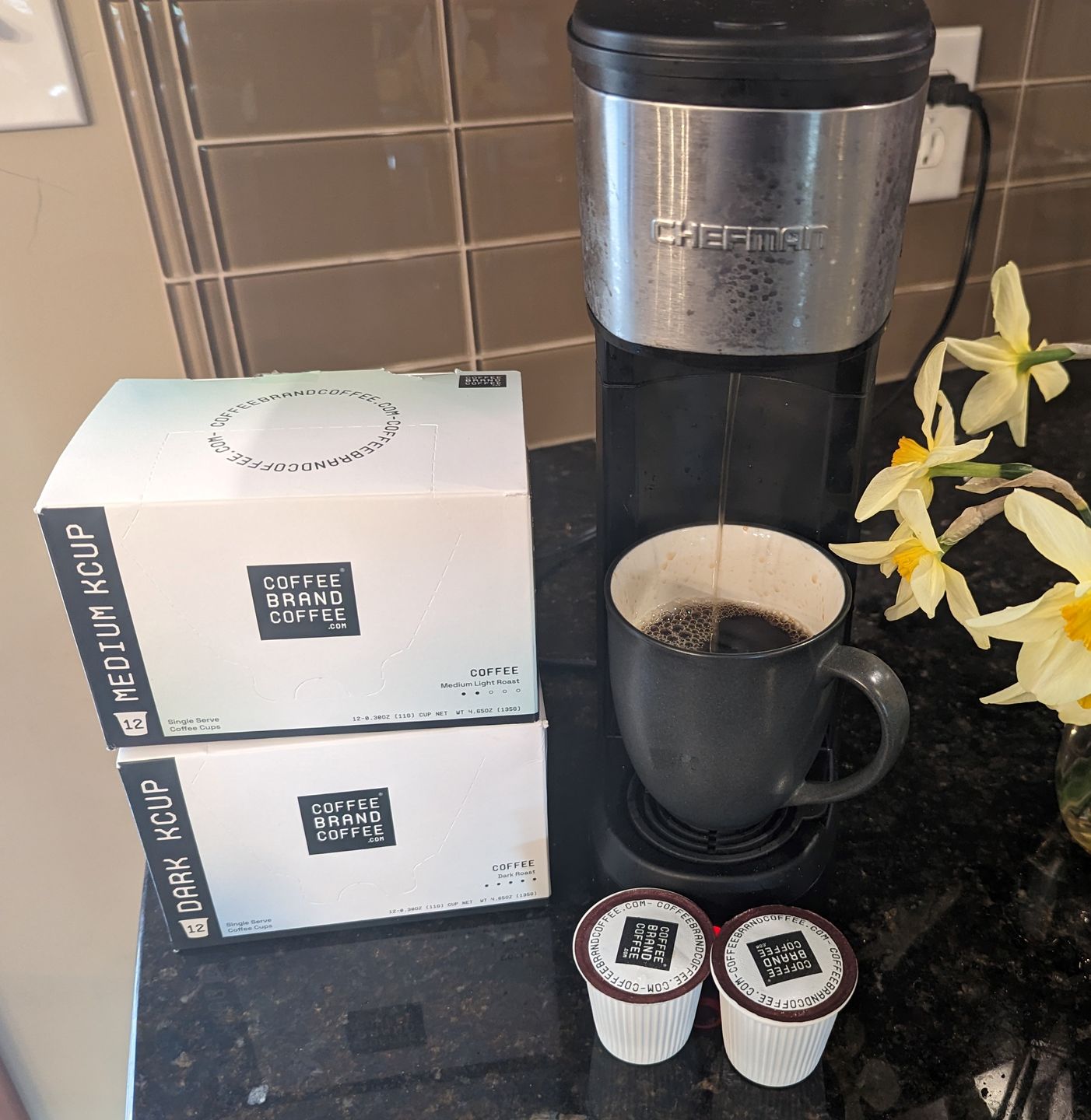Customer photo review of Premium Dark Roast Kcups