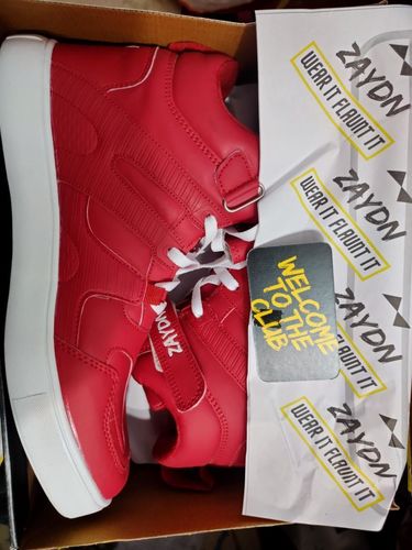Customer photo review of TRIPPIN Red Men's High Top sneaker