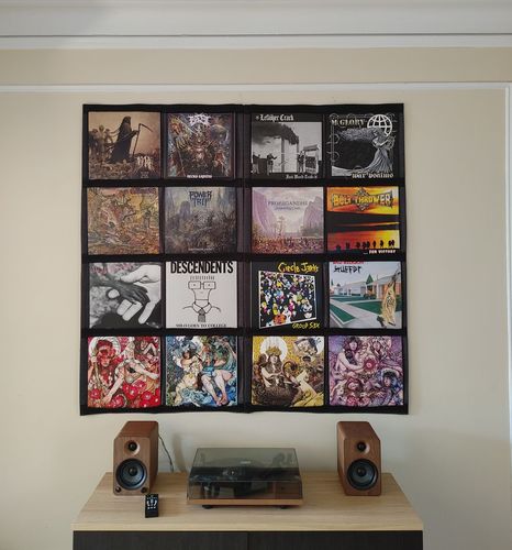 Customer photo review of 12" Vinyl Record Display Frame - LP Wall Storage