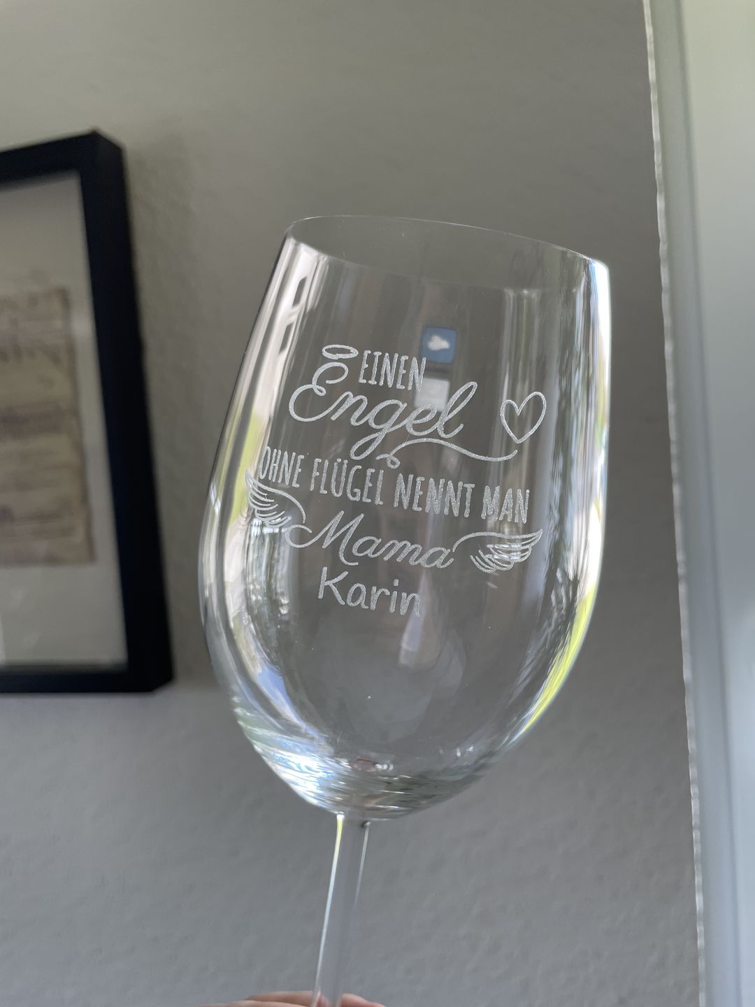 Customer photo review of Engel ohne Flügel - Personalisiertes Weinglas