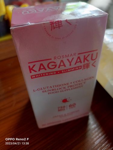 Customer photo review of ROSMAR Kagayaku Capsule (GLUTATHIONE + COLLAGEN + ORAL SUNBLOCK + SLIMMING)
