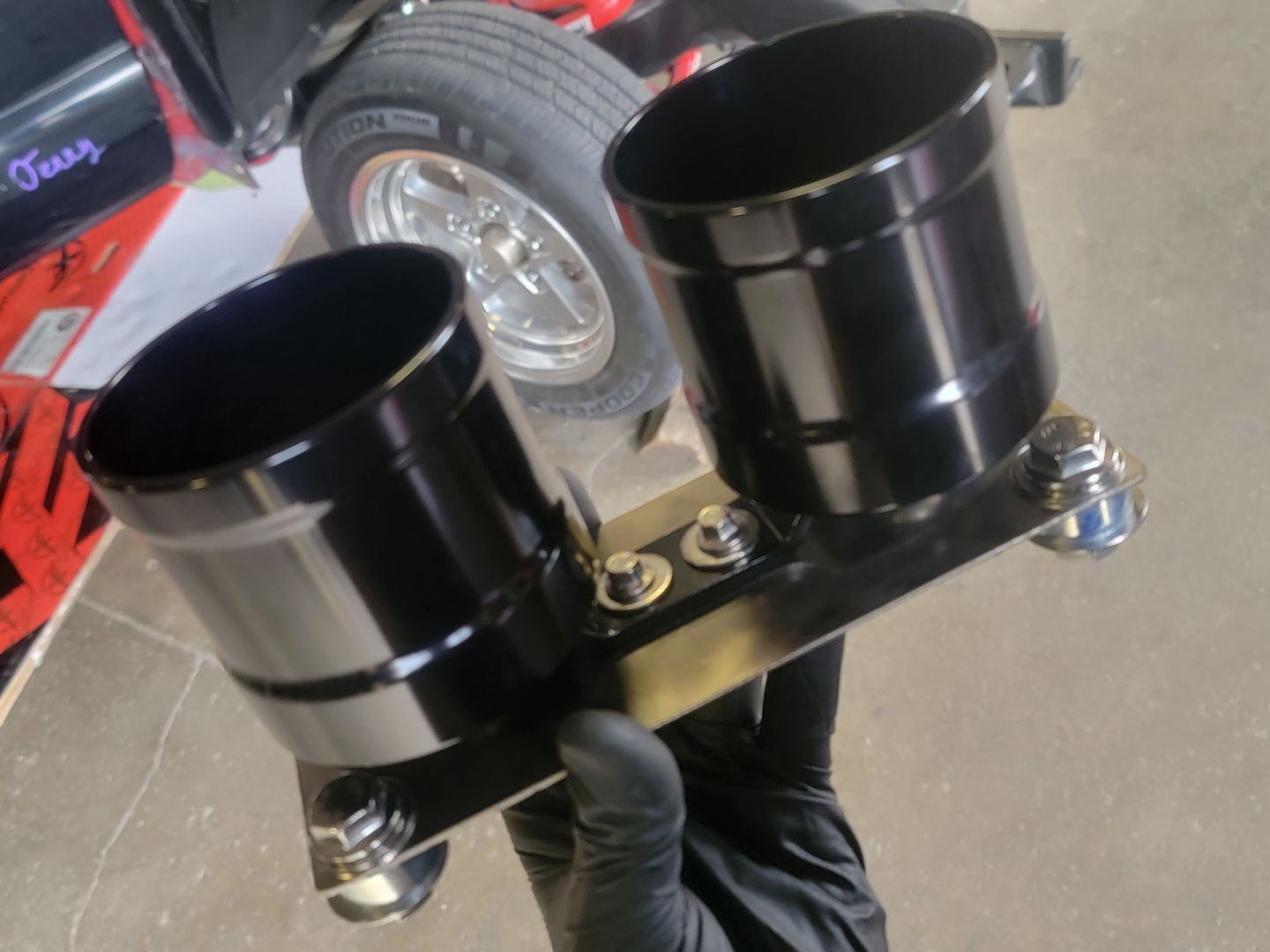 Customer photo review of Motion Stand-Alone Dual Billet Cup Holder 16-142