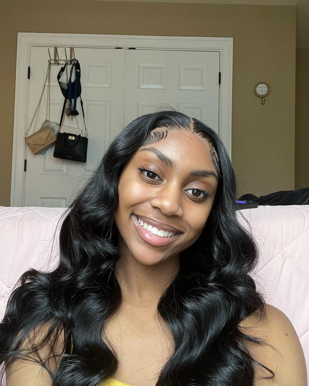 Customer photo review of Wear Go Body Wave Wig Pre-plucked Glueless Human Hair Wigs Pre-Cut Lace Wig Beginner Friendly