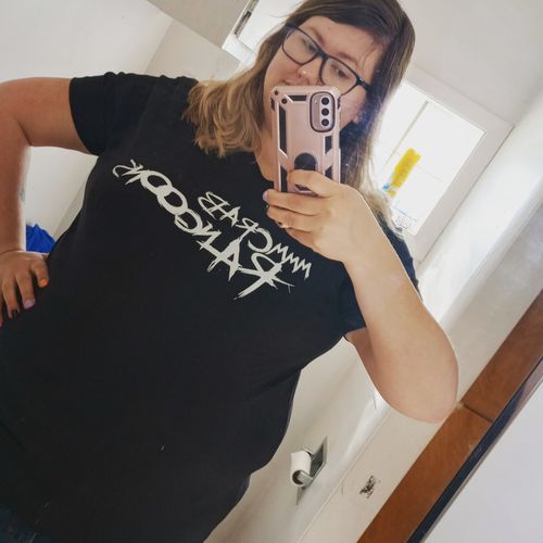 Customer photo review of Mmm Crab Rangoons (MCR) Unisex t-shirt