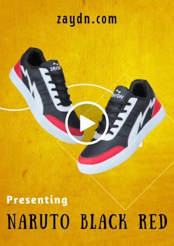 Customer video review of NARUTO Black Red Men's color block sneaker